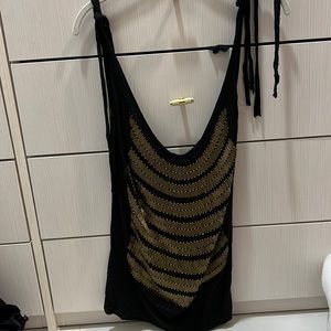 Black top with studded gold details